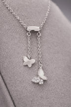 925 Sterling Silver Butterfly Drop Pendant Necklace