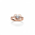 925 Rose Gold Solitaire Heart ring