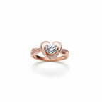925 Rose Gold Solitaire Heart ring