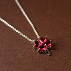 925 Sterling Silver Heart Clover Necklace