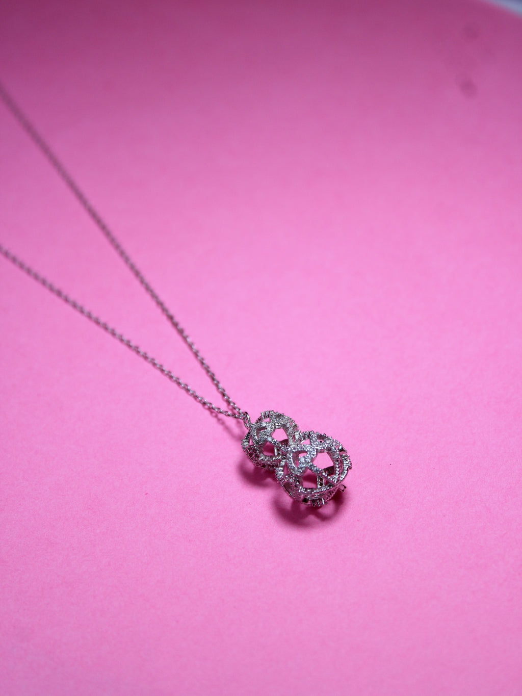 925 Sterling Silver Heart Cage Necklace