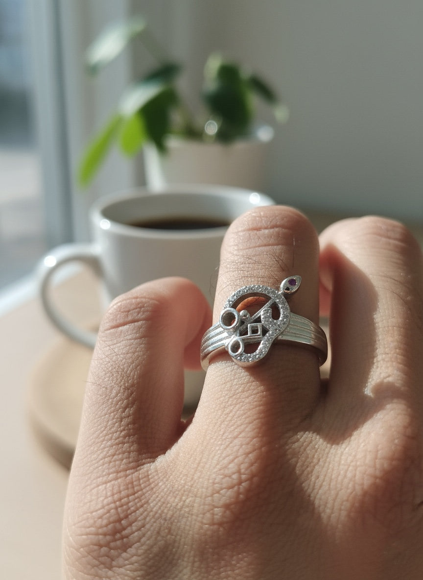 925 Tamil Om Design Ring ( Men & Women)