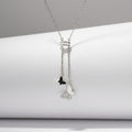 925 Sterling Silver Butterfly Drop Pendant Necklace