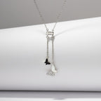 925 Sterling Silver Butterfly Drop Pendant Necklace