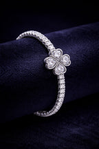 Luxe Clover Heart 925 Sterling Silver Stretch Bracelet