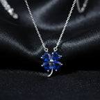 925 Sterling Silver Heart Clover Necklace