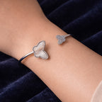 925 Sterling Silver Butterfly Open Kada for Women | Elegant Designer Silver Bracelet