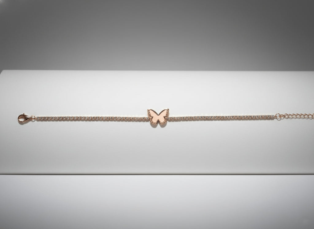 Roselle Butterfly 925 Sterling Silver Tennis Bracelet