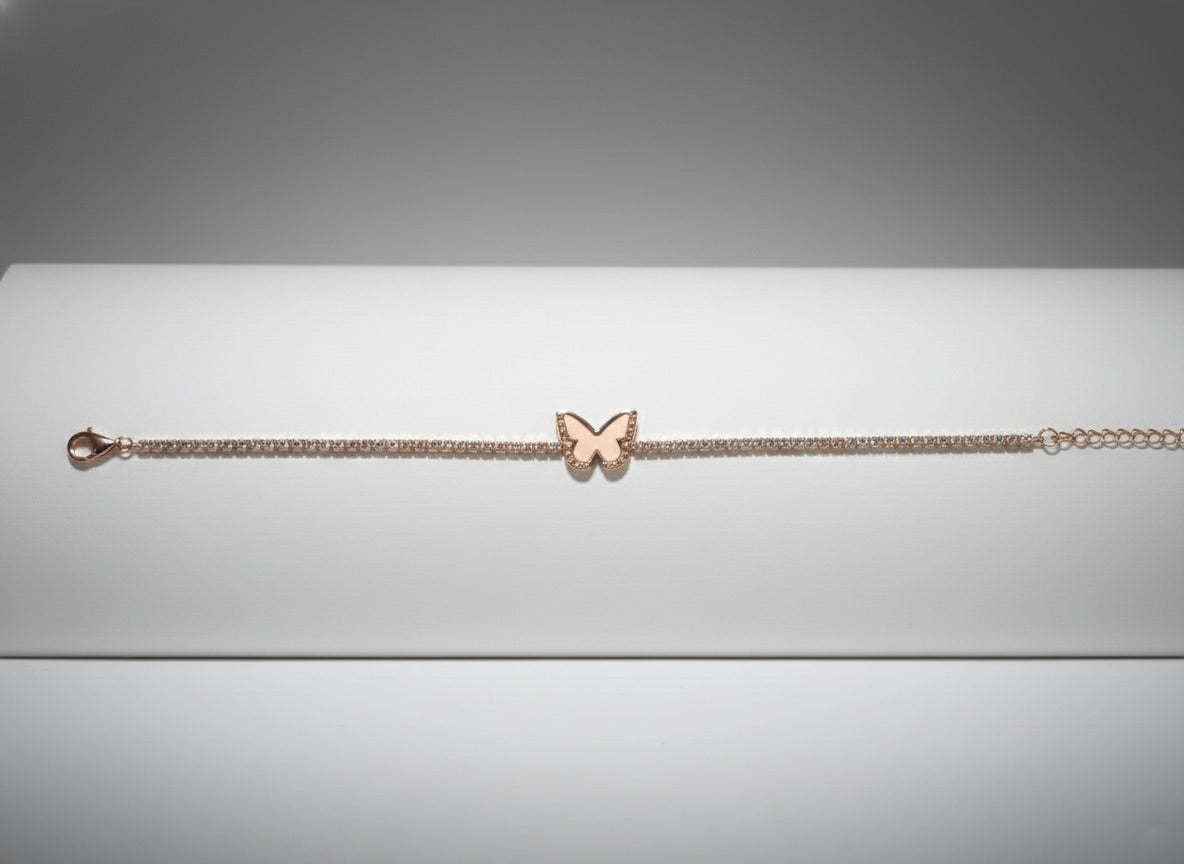 Roselle Butterfly 925 Sterling Silver Tennis Bracelet